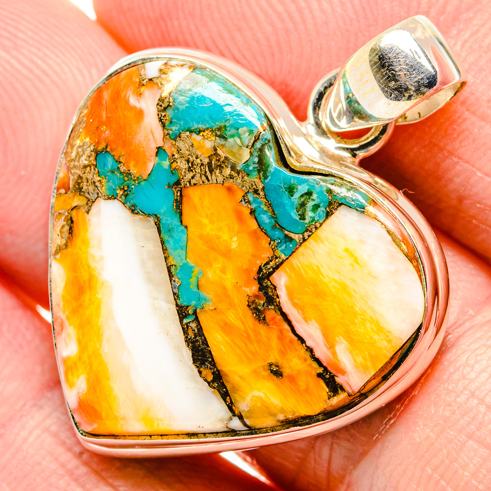 Spiny Oyster Turquoise Pendants handcrafted by Anasilvercos - PD34889