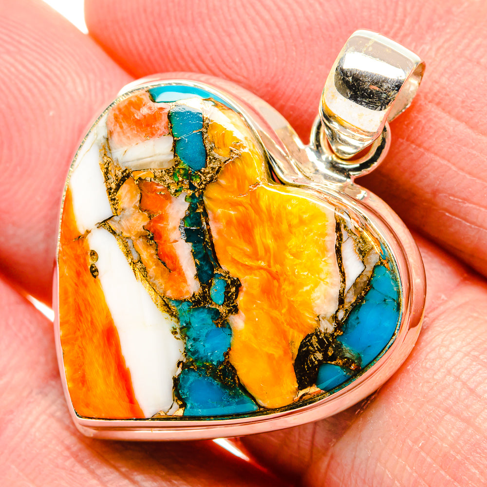 Spiny Oyster Turquoise Pendants handcrafted by Anasilvercos - PD34900