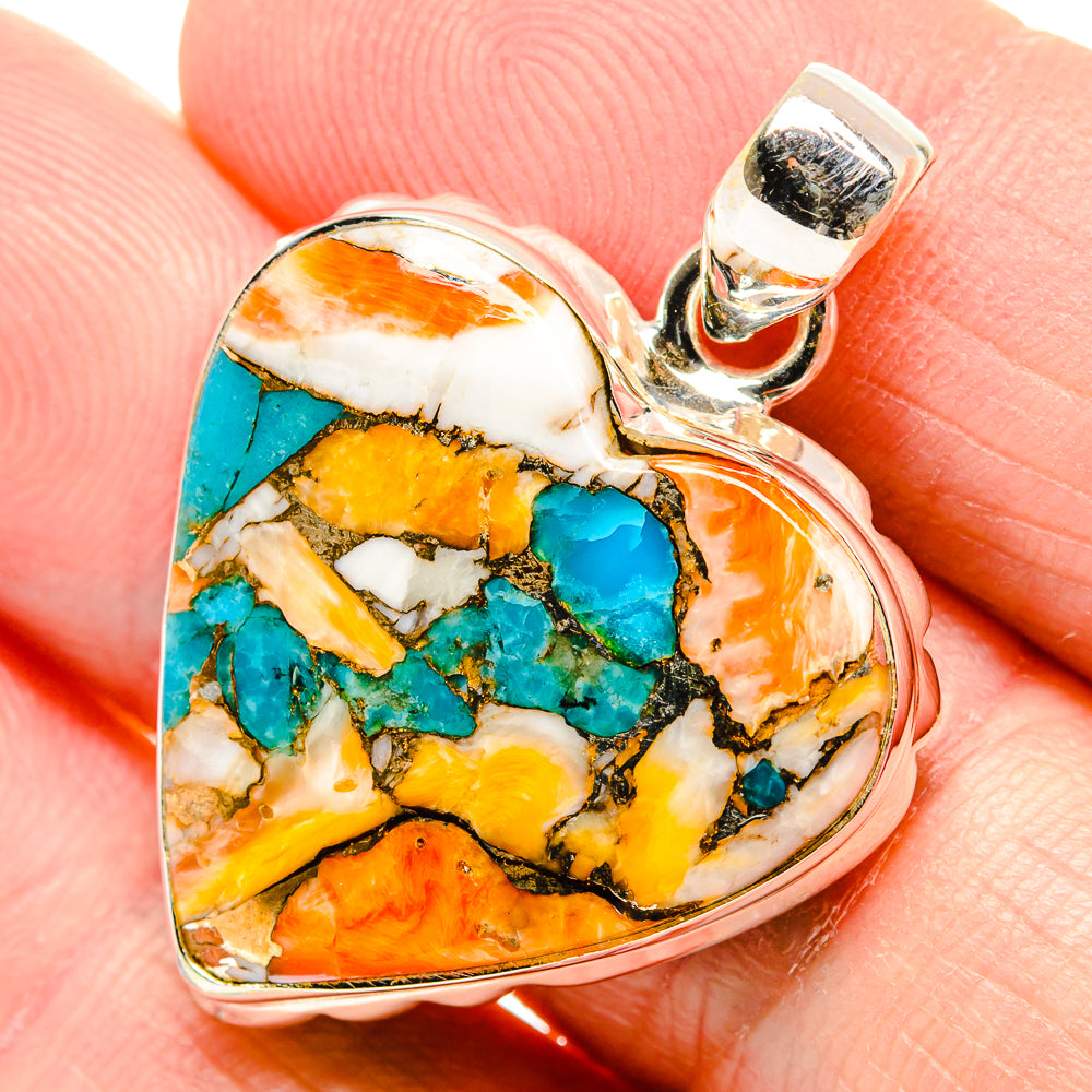 Spiny Oyster Turquoise Pendants handcrafted by Anasilvercos - PD34910