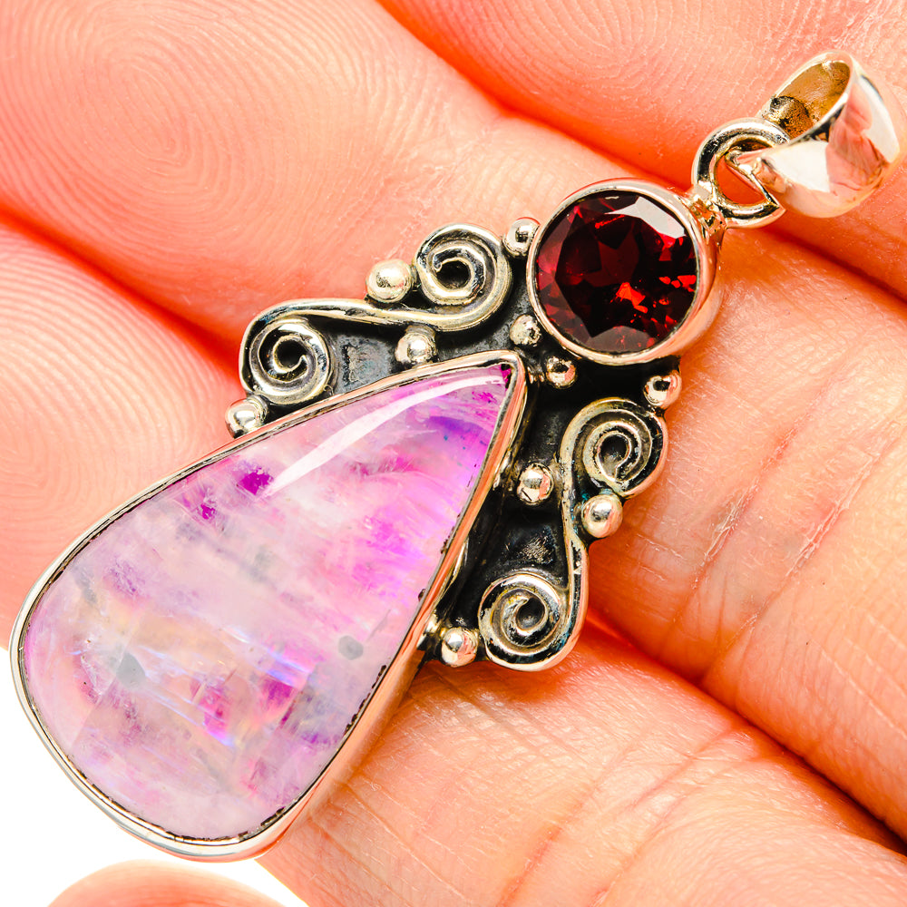 Pink Moonstone Pendants handcrafted by Anasilvercos - PD34941