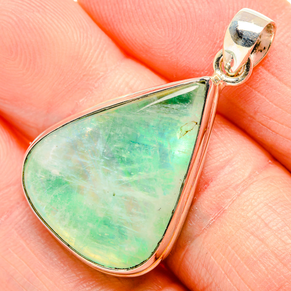 Green Moonstone Pendants handcrafted by Anasilvercos - PD34944