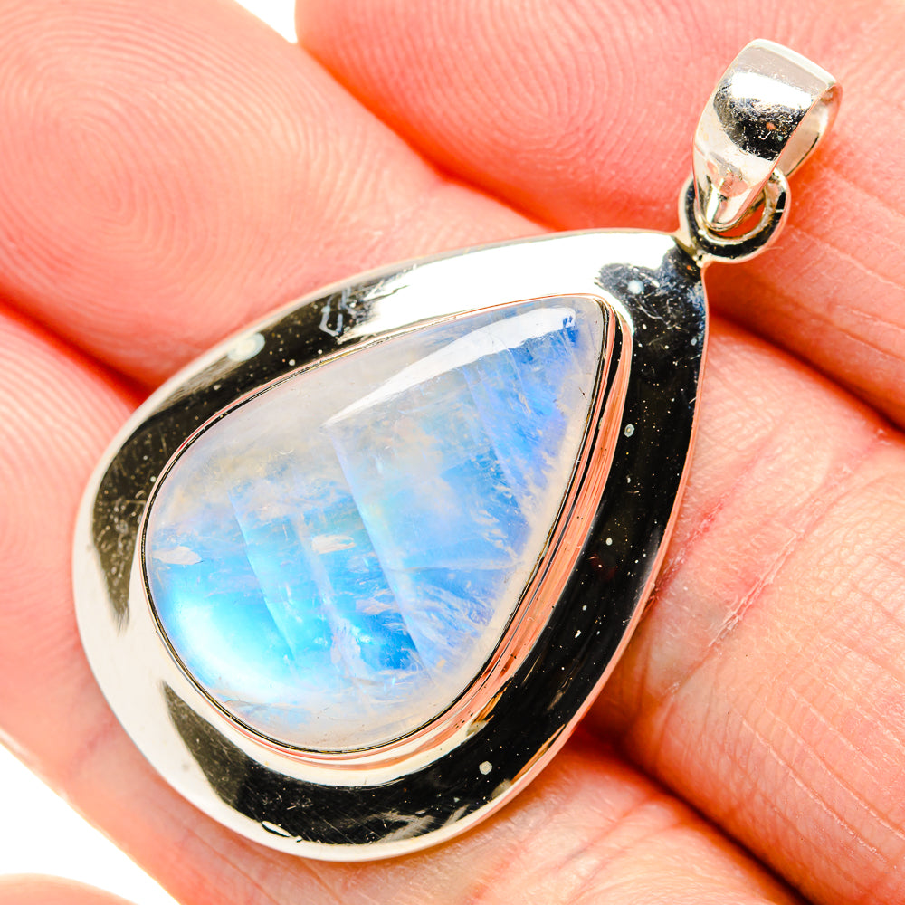 Rainbow Moonstone Pendants handcrafted by Anasilvercos - PD34947