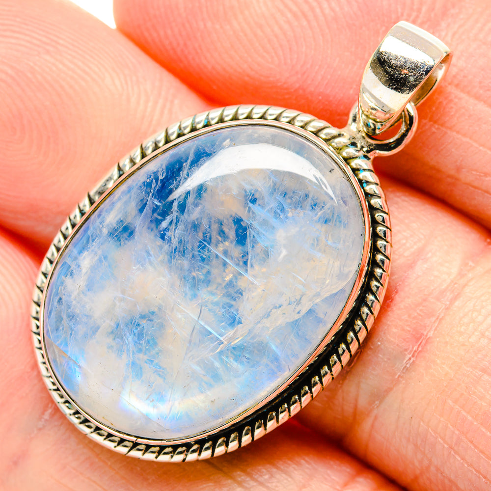 Rainbow Moonstone Pendants handcrafted by Anasilvercos - PD34948
