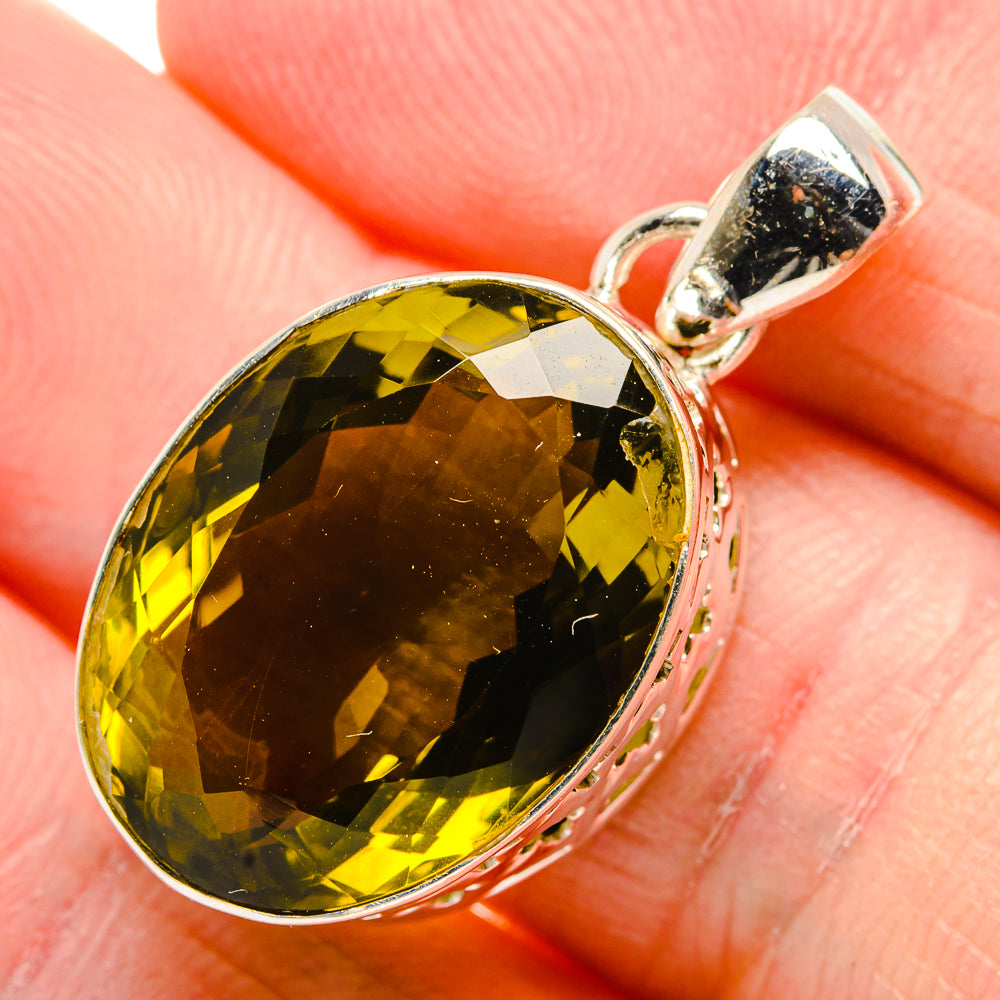 Olive Quartz Pendants handcrafted by Anasilvercos - PD34952