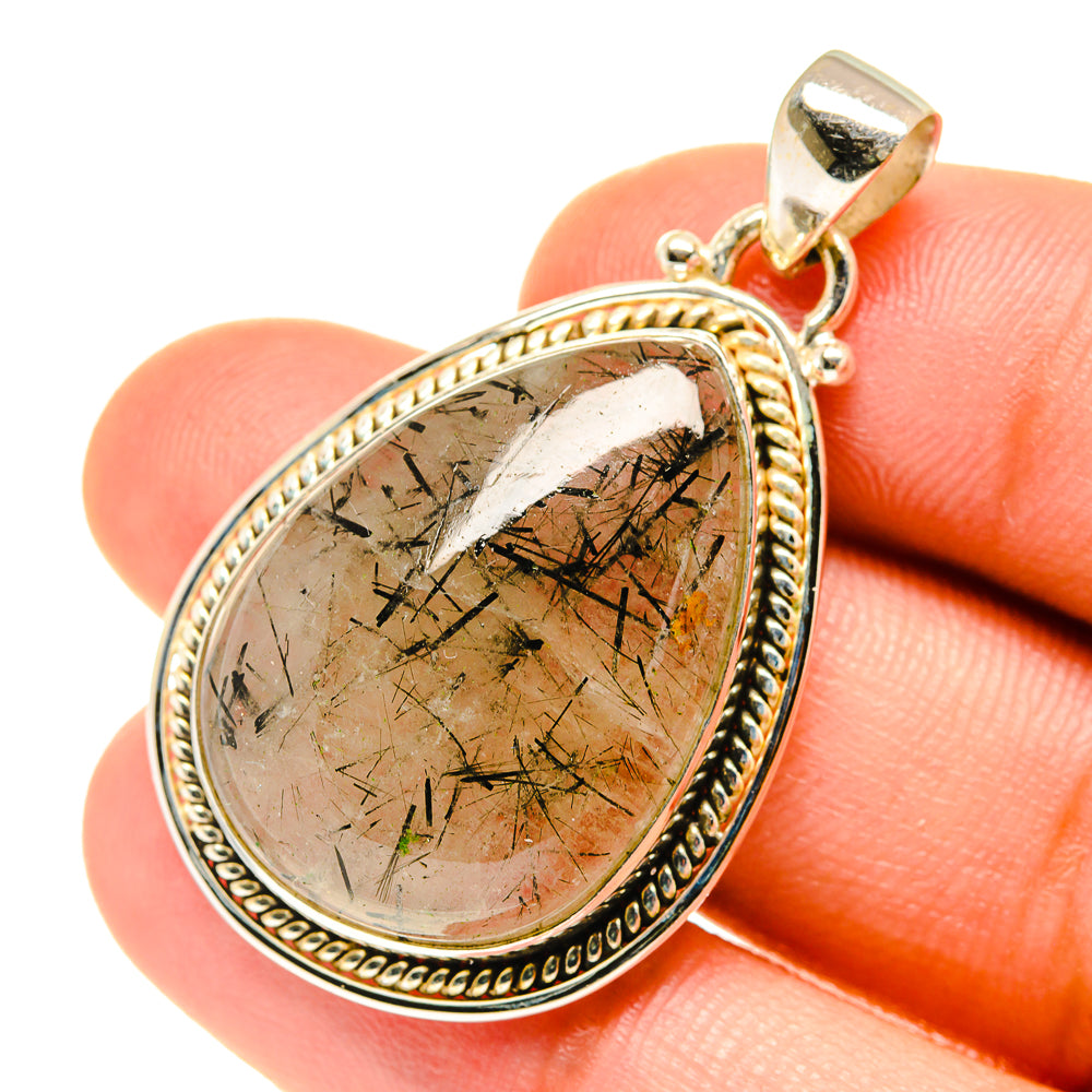 Tourmalinated Quartz Pendants handcrafted by Anasilvercos - PD3496