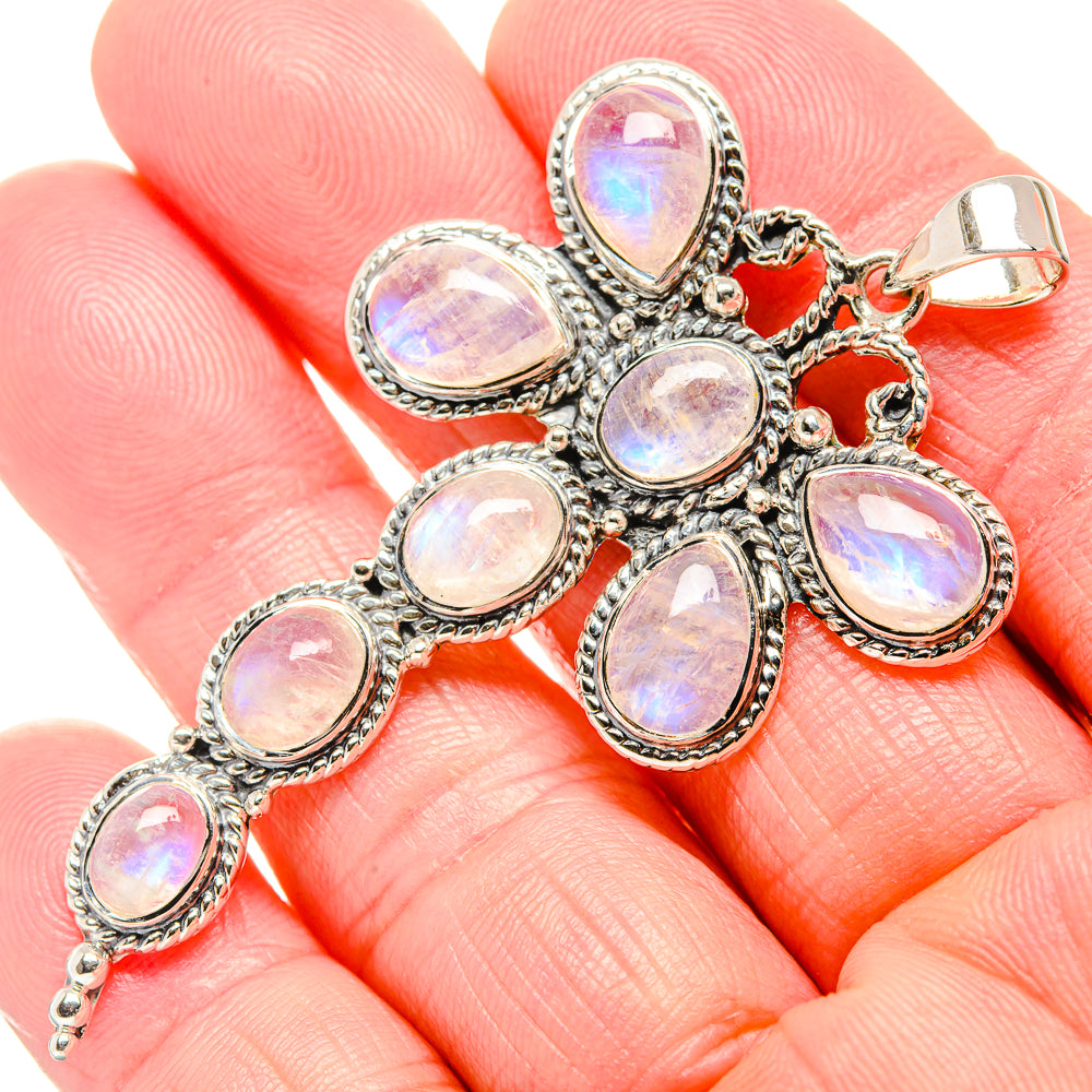 Rainbow Moonstone Pendants handcrafted by Anasilvercos - PD34982