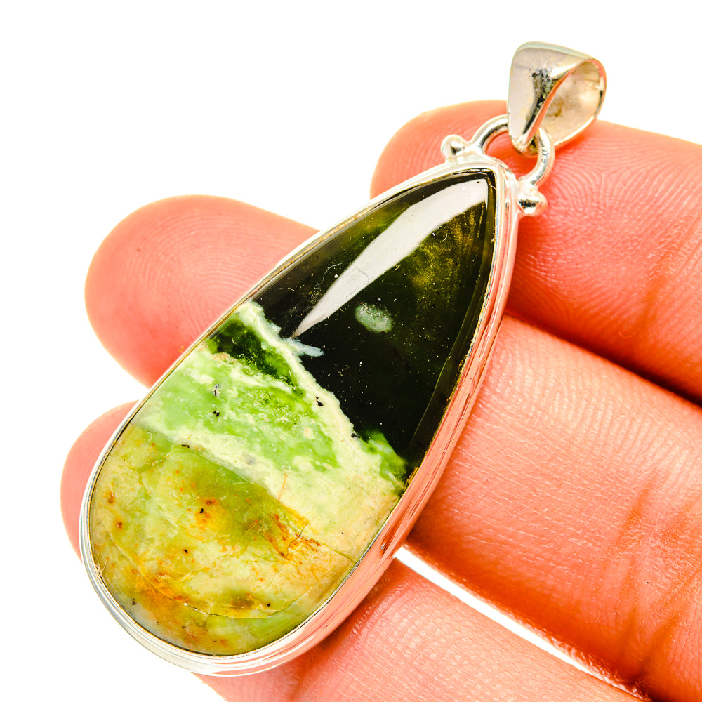 Australian Green Opal Pendants handcrafted by Anasilvercos - PD3499