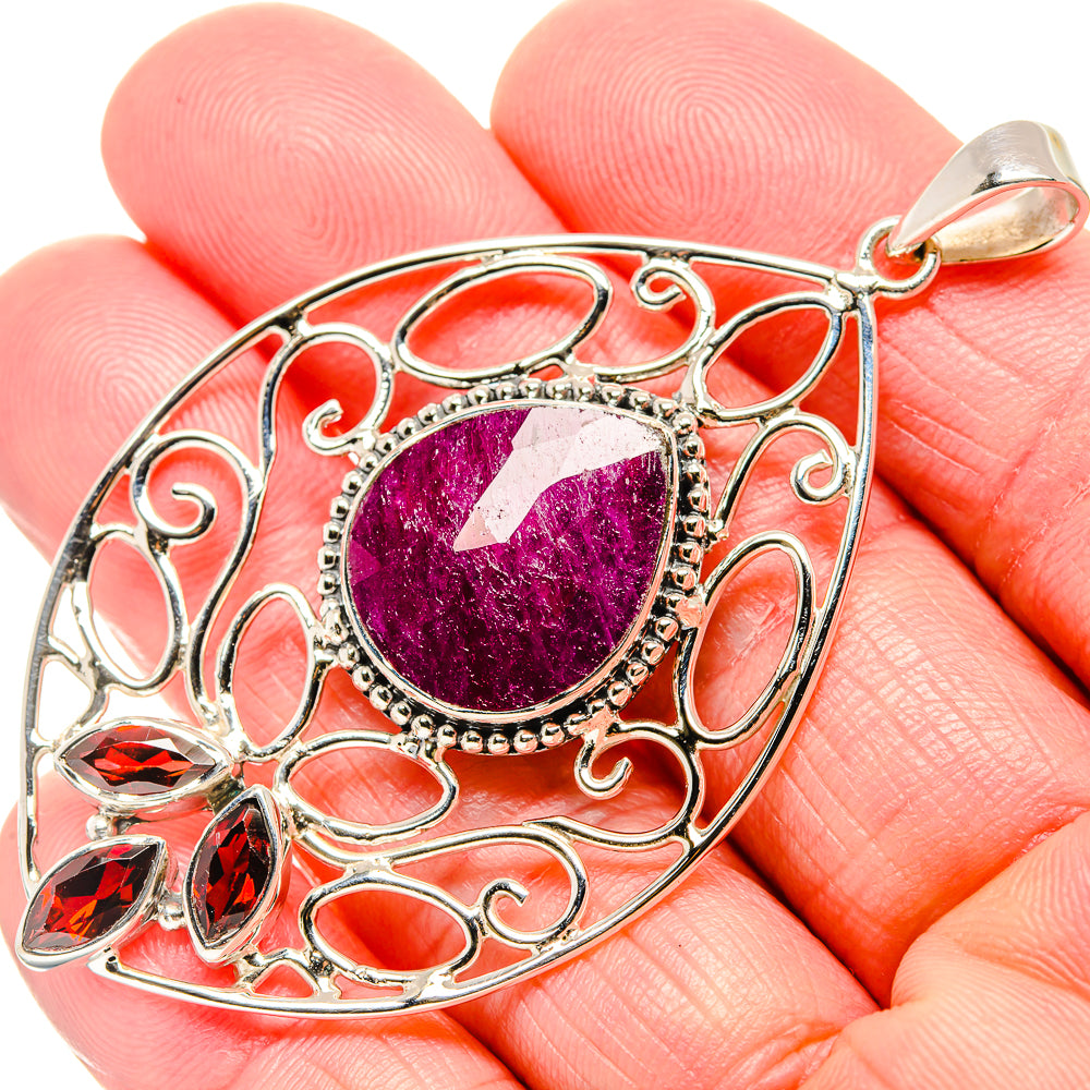 Ruby Pendants handcrafted by Anasilvercos - PD34993