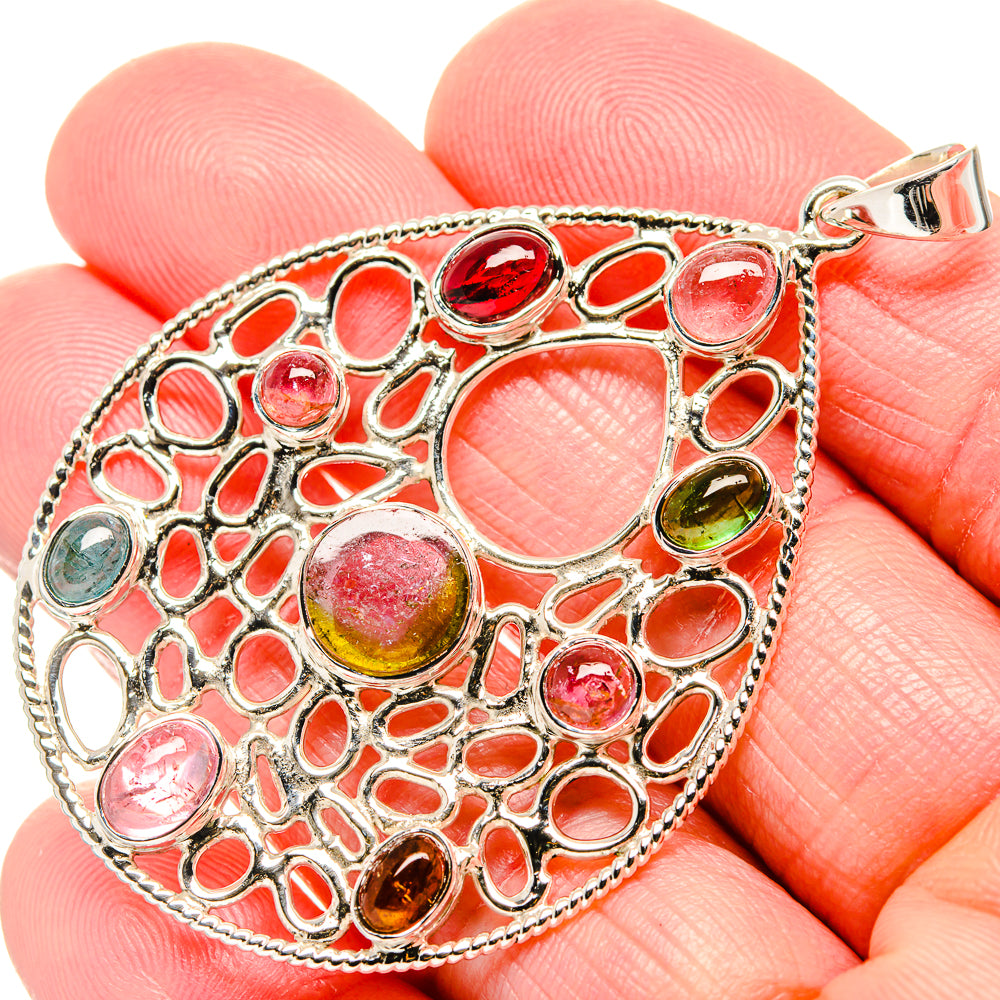 Watermelon Tourmaline Pendants handcrafted by Anasilvercos - PD34997