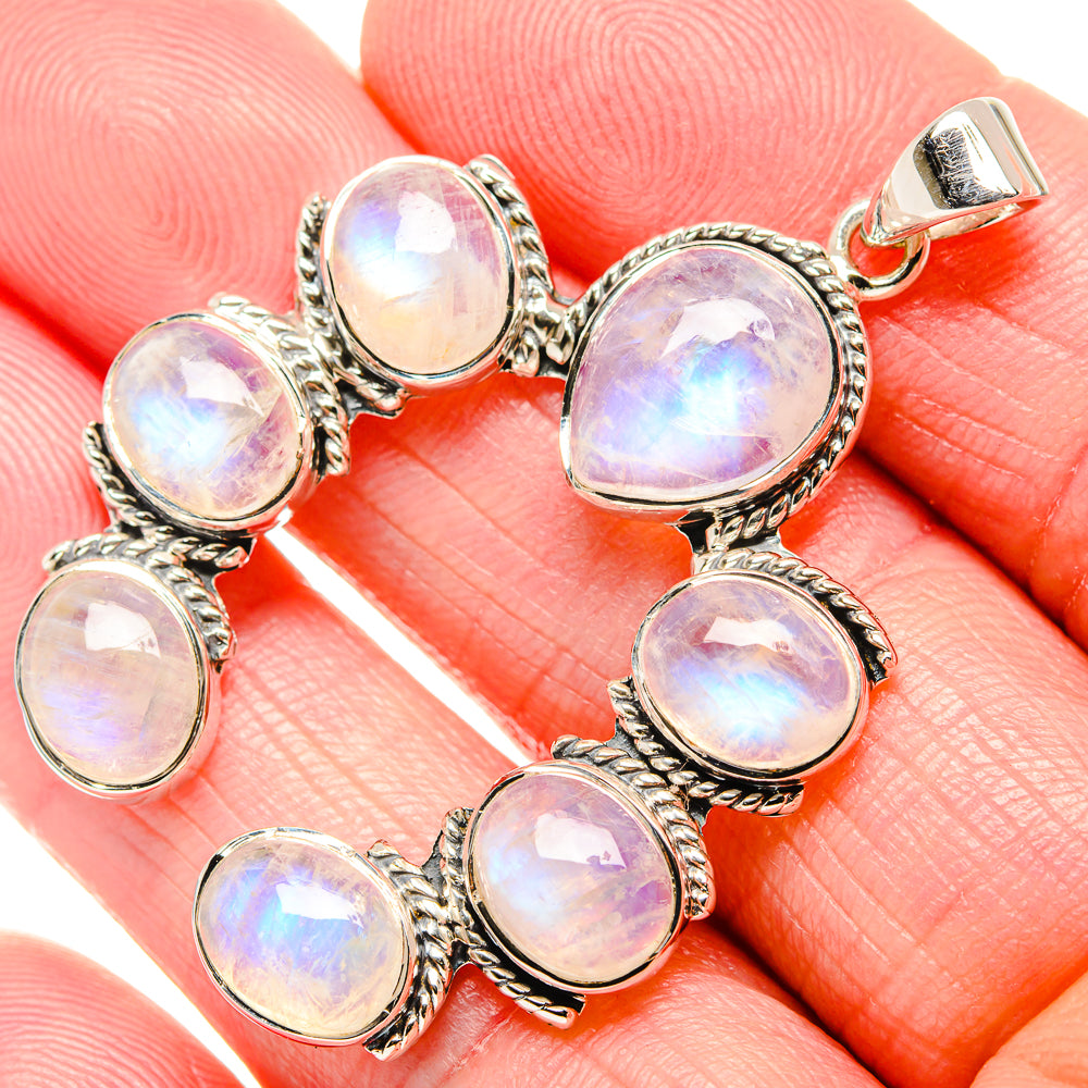 Rainbow Moonstone Pendants handcrafted by Anasilvercos - PD35002