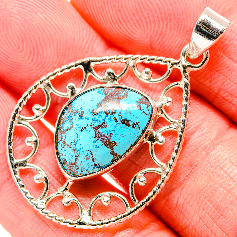 Tibetan Turquoise Pendants handcrafted by Anasilvercos - PD35008