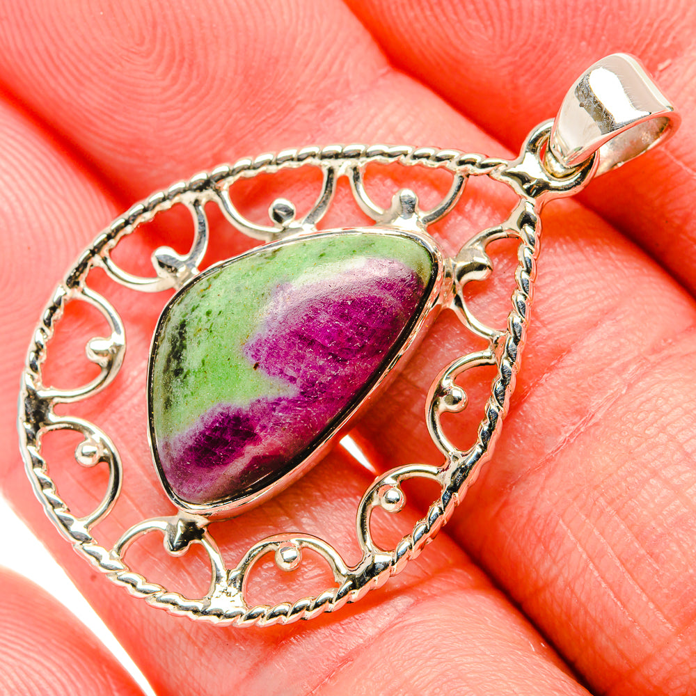 Ruby Zoisite Pendants handcrafted by Anasilvercos - PD35039