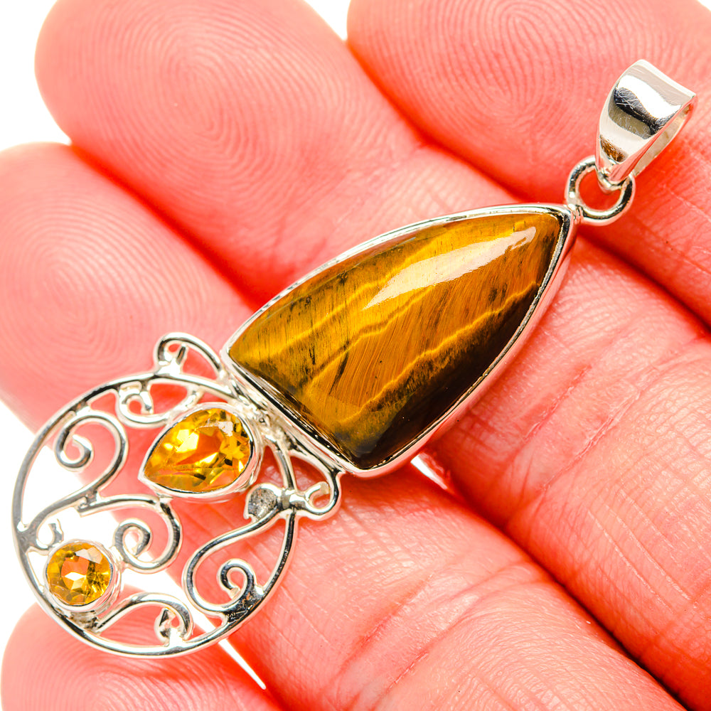 Tiger Eye Pendants handcrafted by Anasilvercos - PD35042