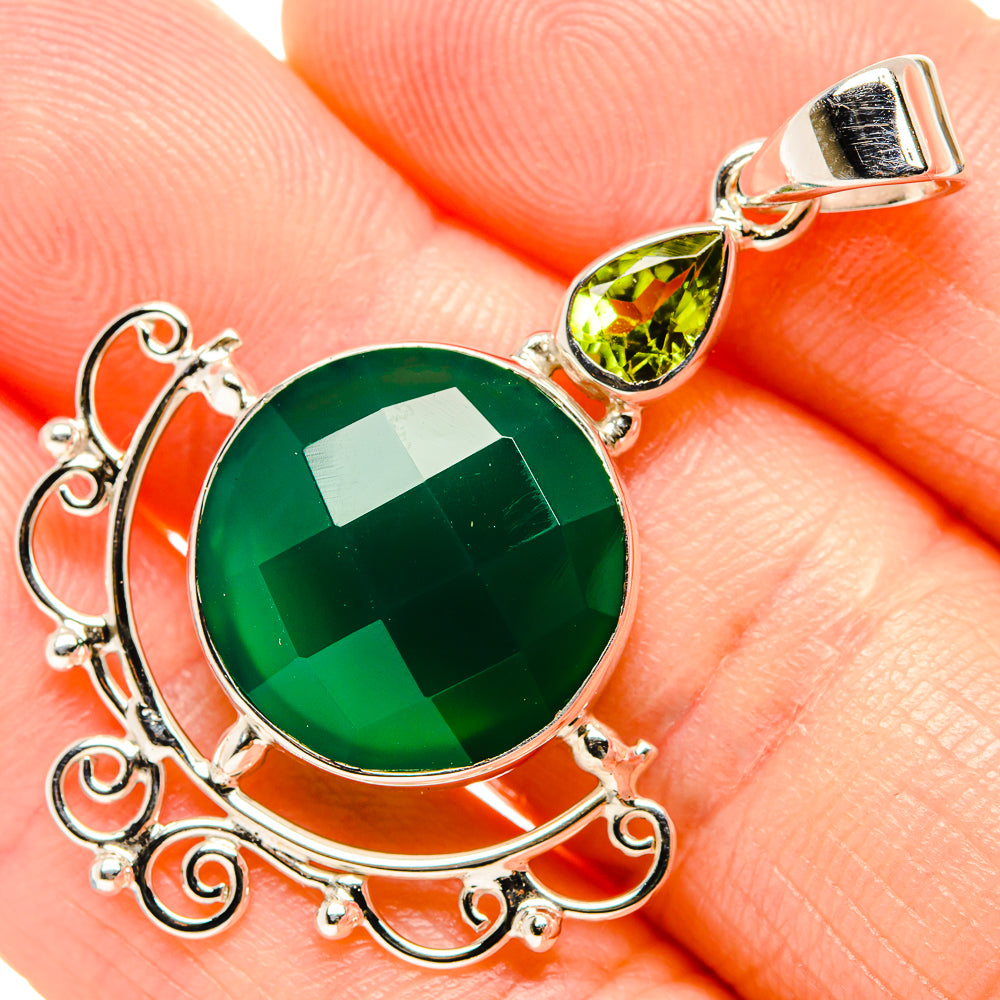 Green Onyx Pendants handcrafted by Anasilvercos - PD35074