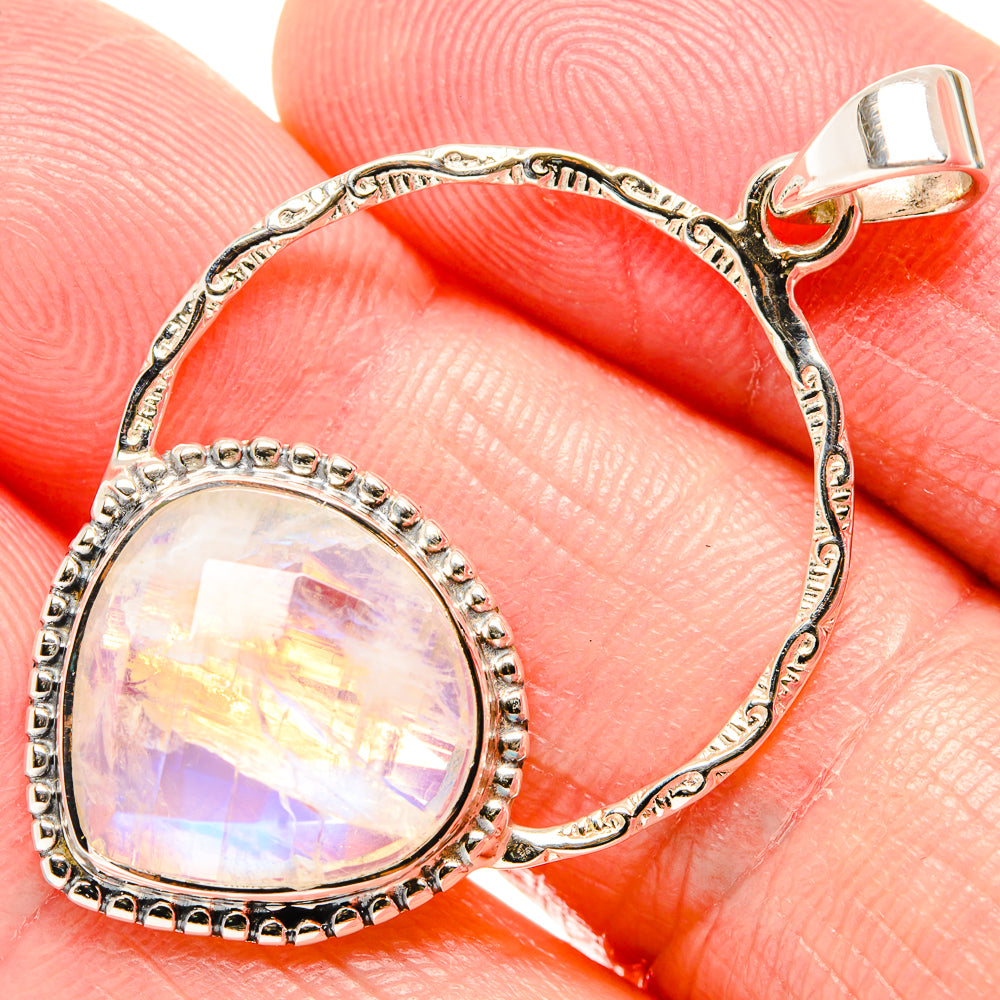 Rainbow Moonstone Pendants handcrafted by Anasilvercos - PD35078