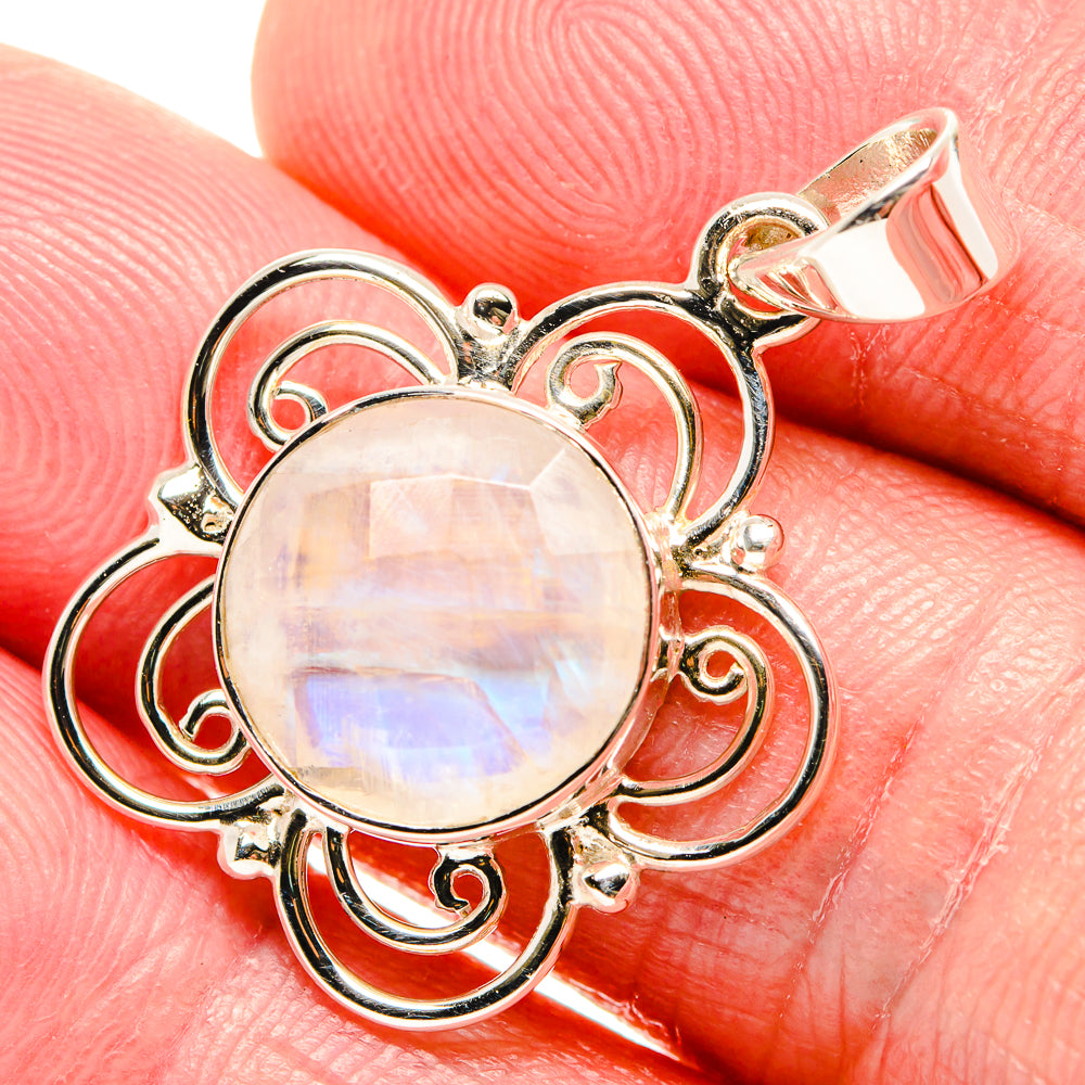 Rainbow Moonstone Pendants handcrafted by Anasilvercos - PD35082