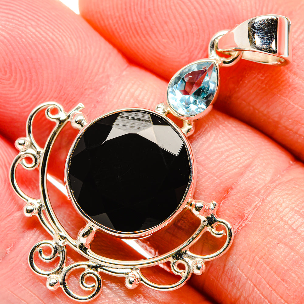 Black Onyx Pendants handcrafted by Anasilvercos - PD35085