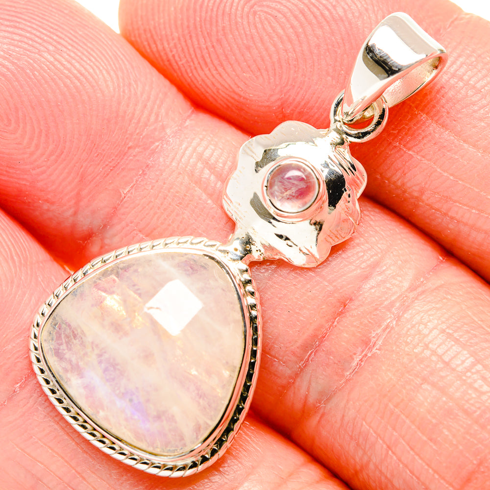 Rainbow Moonstone Pendants handcrafted by Anasilvercos - PD35095