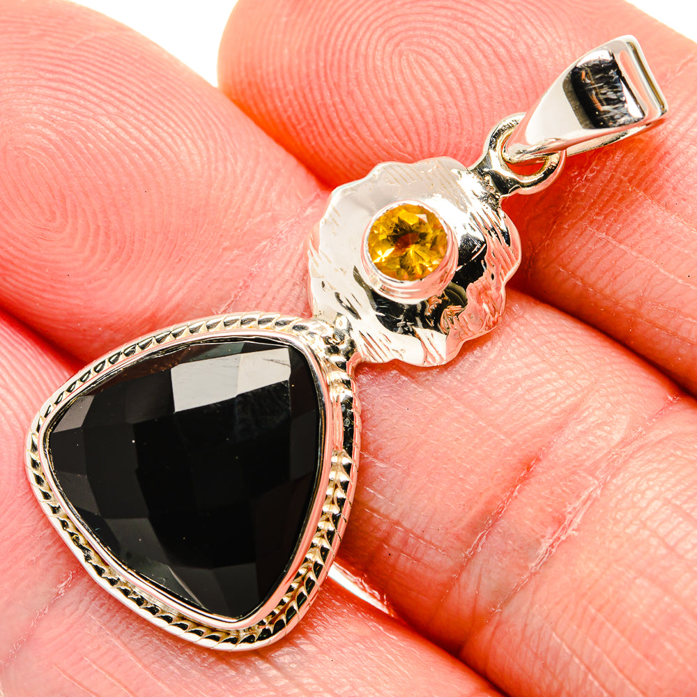 Black Onyx Pendants handcrafted by Anasilvercos - PD35109