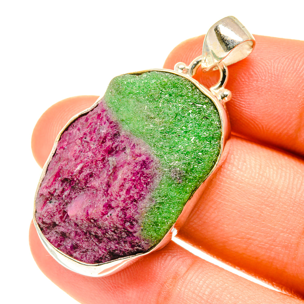 Ruby Zoisite Pendants handcrafted by Anasilvercos - PD3513