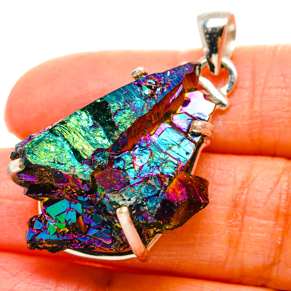 Titanium Sunshine Druzy Pendants handcrafted by Anasilvercos - PD35136