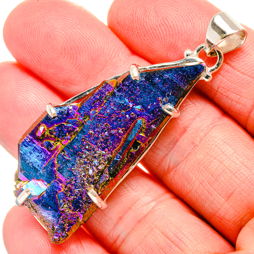 Titanium Sunshine Druzy Pendants handcrafted by Anasilvercos - PD35189