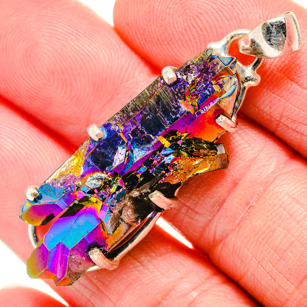 Titanium Sunshine Druzy Pendants handcrafted by Anasilvercos - PD35192
