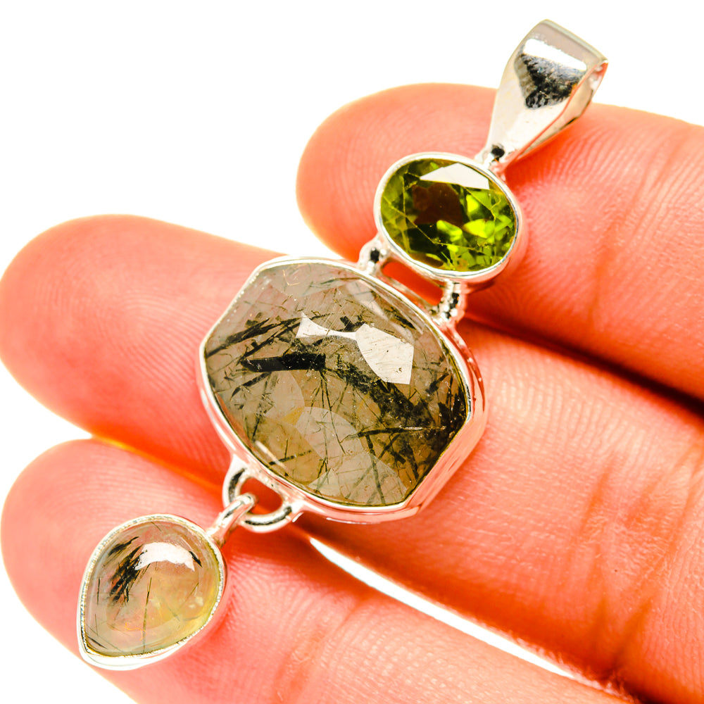 Tourmalinated Quartz Pendants handcrafted by Anasilvercos - PD3526