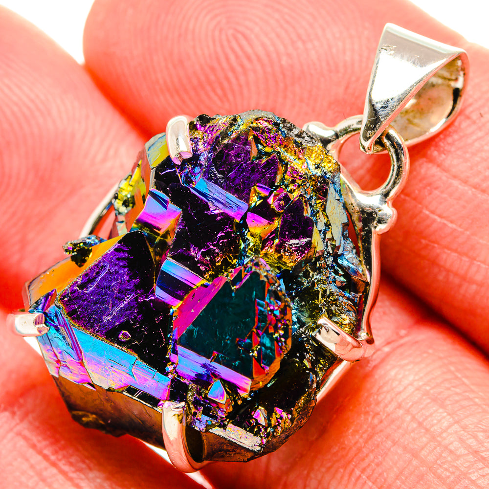 Titanium Sunshine Druzy Pendants handcrafted by Anasilvercos - PD35373