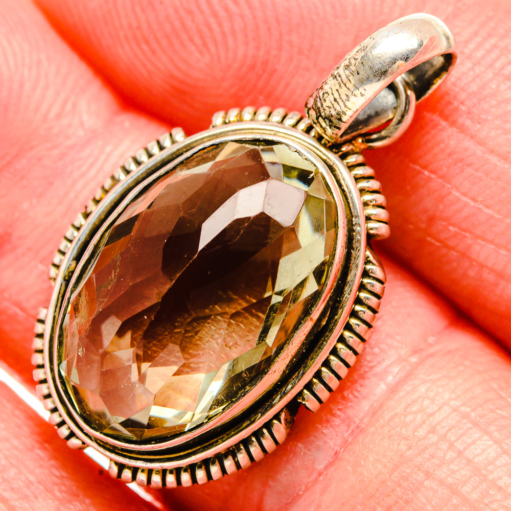 Green Amethyst Pendants handcrafted by Anasilvercos - PD35376