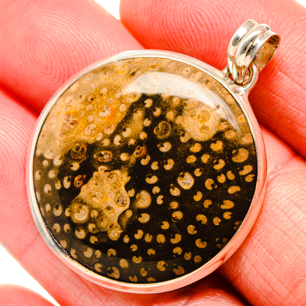 Palm Wood Jasper Pendants handcrafted by Anasilvercos - PD35378