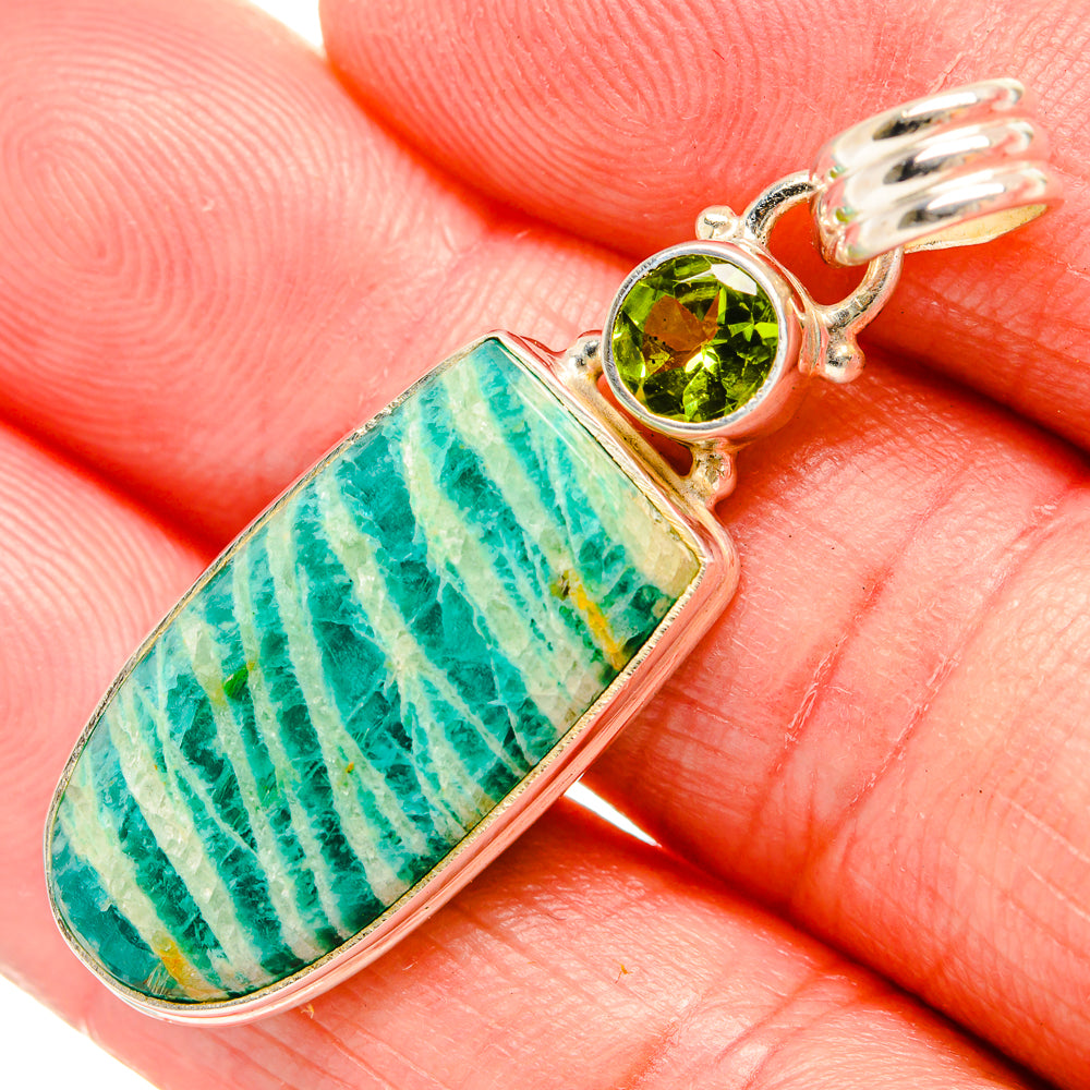 Peruvian Amazonite Pendants handcrafted by Anasilvercos - PD35384
