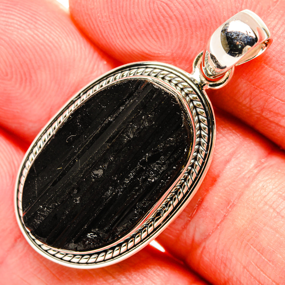 Black Tourmaline Pendants handcrafted by Anasilvercos - PD35389