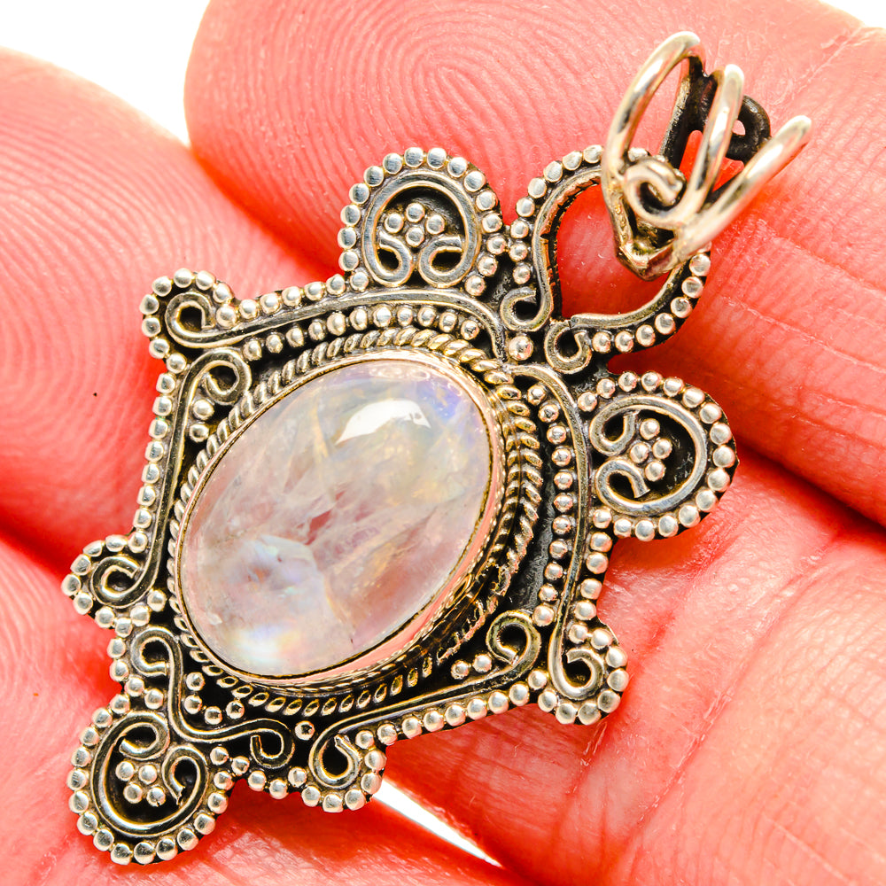 Rainbow Moonstone Pendants handcrafted by Anasilvercos - PD35393