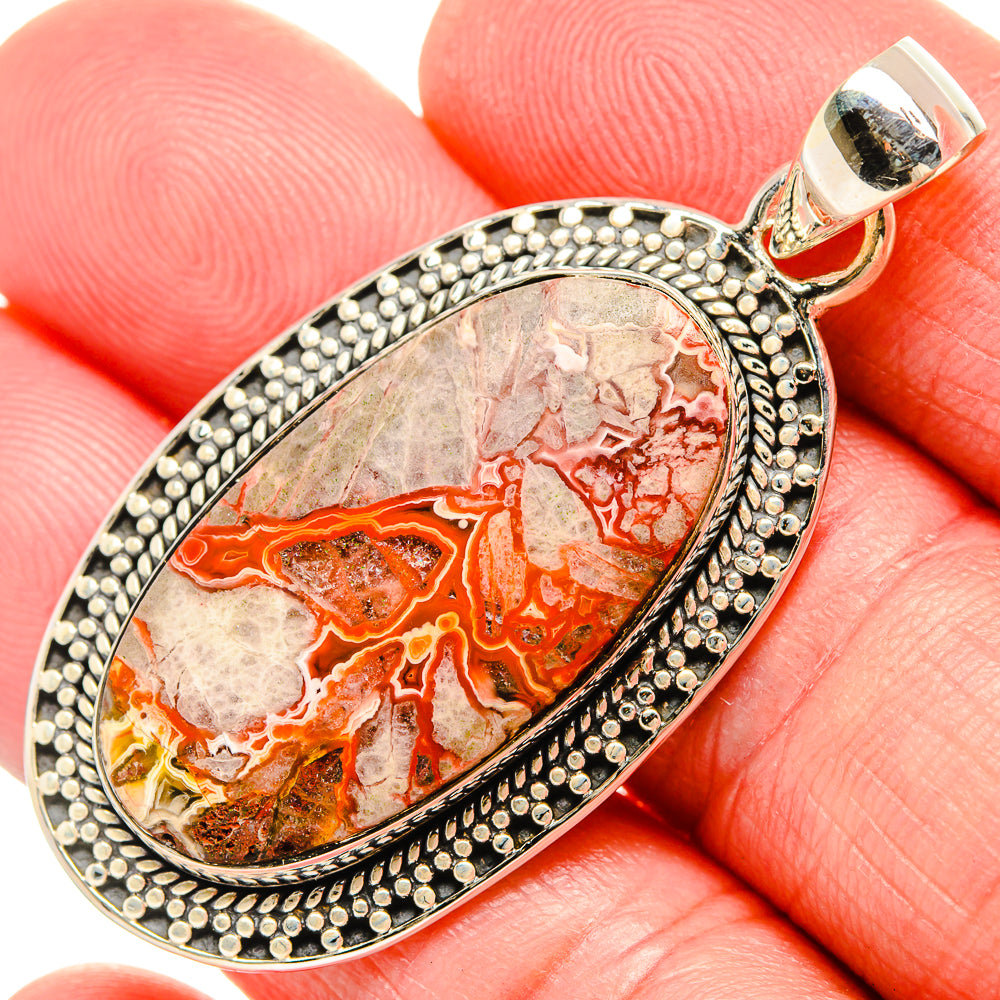 Crazy Lace Agate Pendants handcrafted by Anasilvercos - PD35396