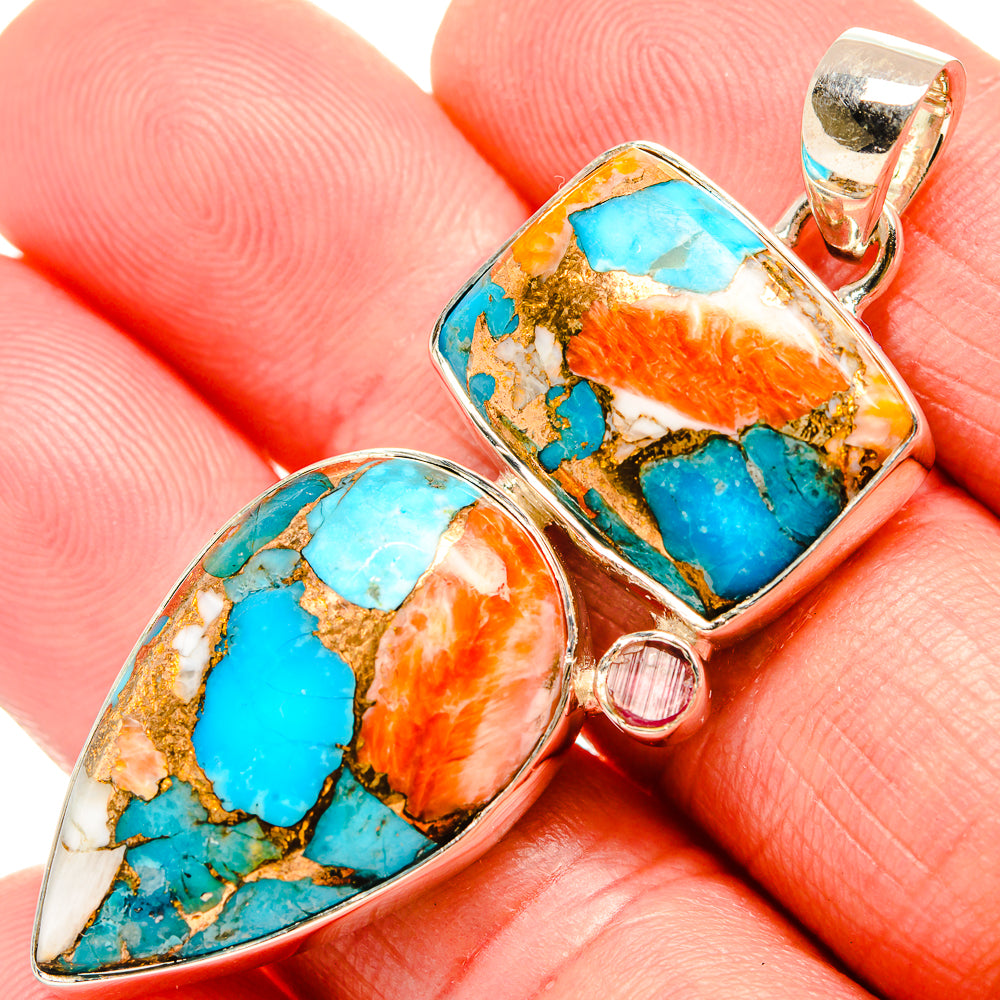Spiny Oyster Turquoise Pendants handcrafted by Anasilvercos - PD35399