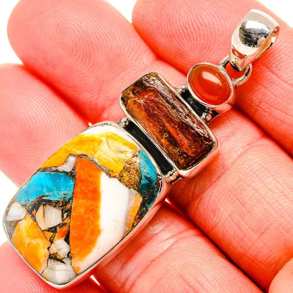 Spiny Oyster Turquoise Pendants handcrafted by Anasilvercos - PD35400