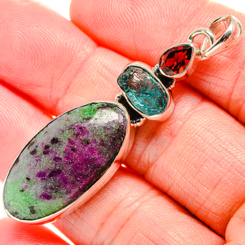 Ruby Zoisite Pendants handcrafted by Anasilvercos - PD35424