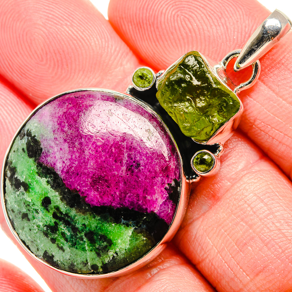 Ruby Zoisite Pendants handcrafted by Anasilvercos - PD35427