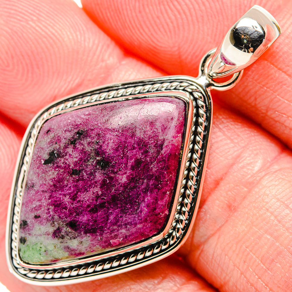 Ruby Zoisite Pendants handcrafted by Anasilvercos - PD35438