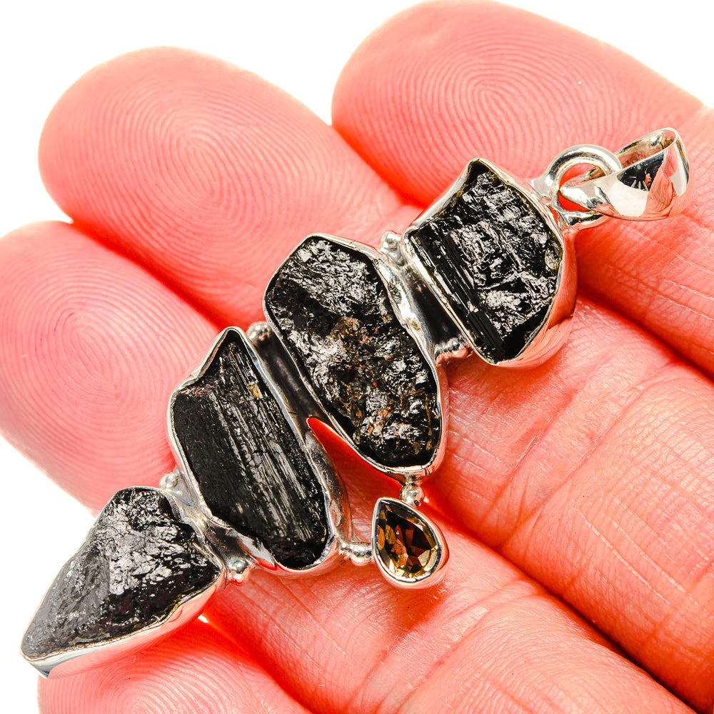 Black Tourmaline Pendants handcrafted by Anasilvercos - PD35453