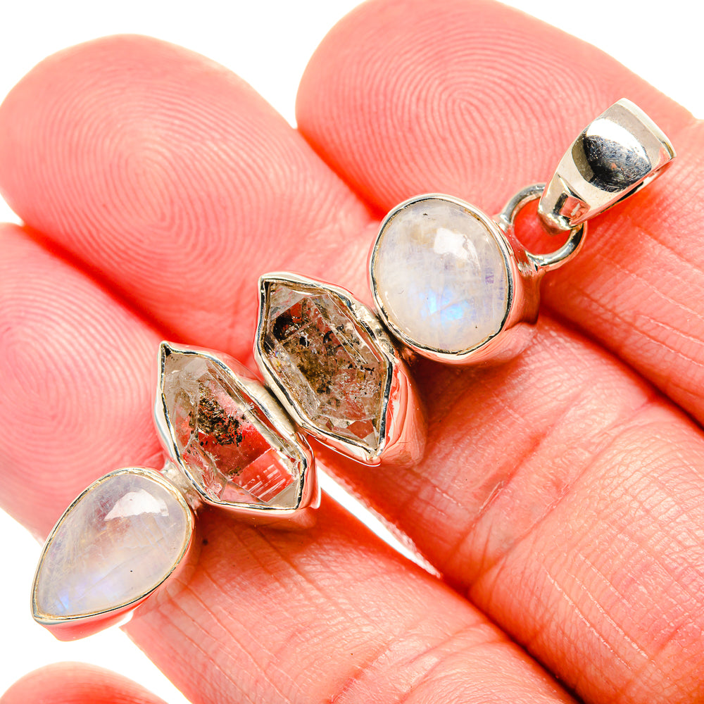 Rainbow Moonstone Pendants handcrafted by Anasilvercos - PD35458