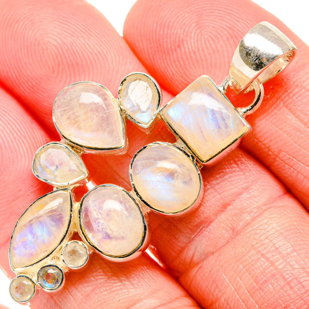 Rainbow Moonstone Pendants handcrafted by Anasilvercos - PD35469