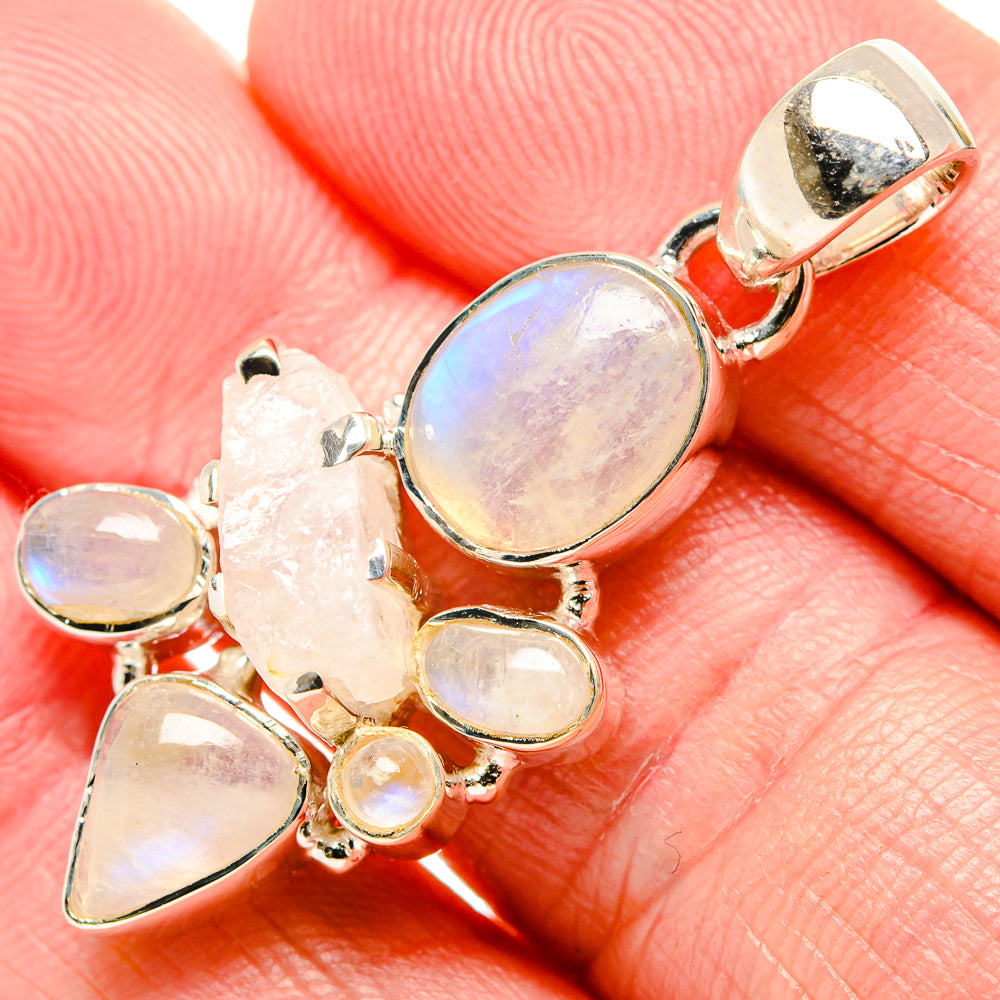 Rainbow Moonstone Pendants handcrafted by Anasilvercos - PD35472