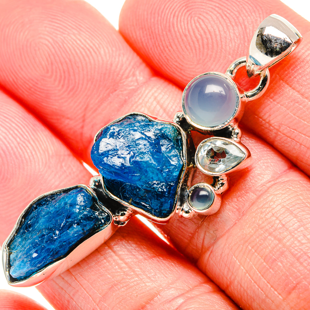 Blue Fluorite Pendants handcrafted by Anasilvercos - PD35473