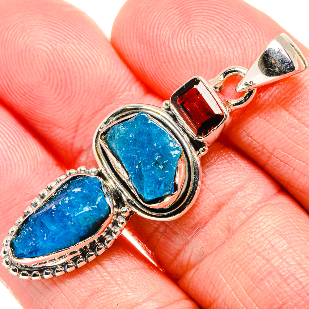 Blue Fluorite Pendants handcrafted by Anasilvercos - PD35474