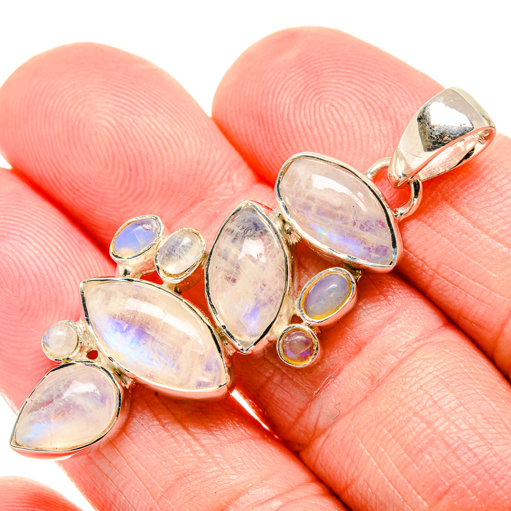 Rainbow Moonstone Pendants handcrafted by Anasilvercos - PD35479