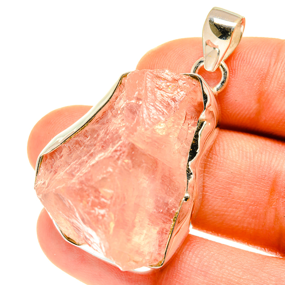 Rose Quartz Pendants handcrafted by Anasilvercos - PD3548