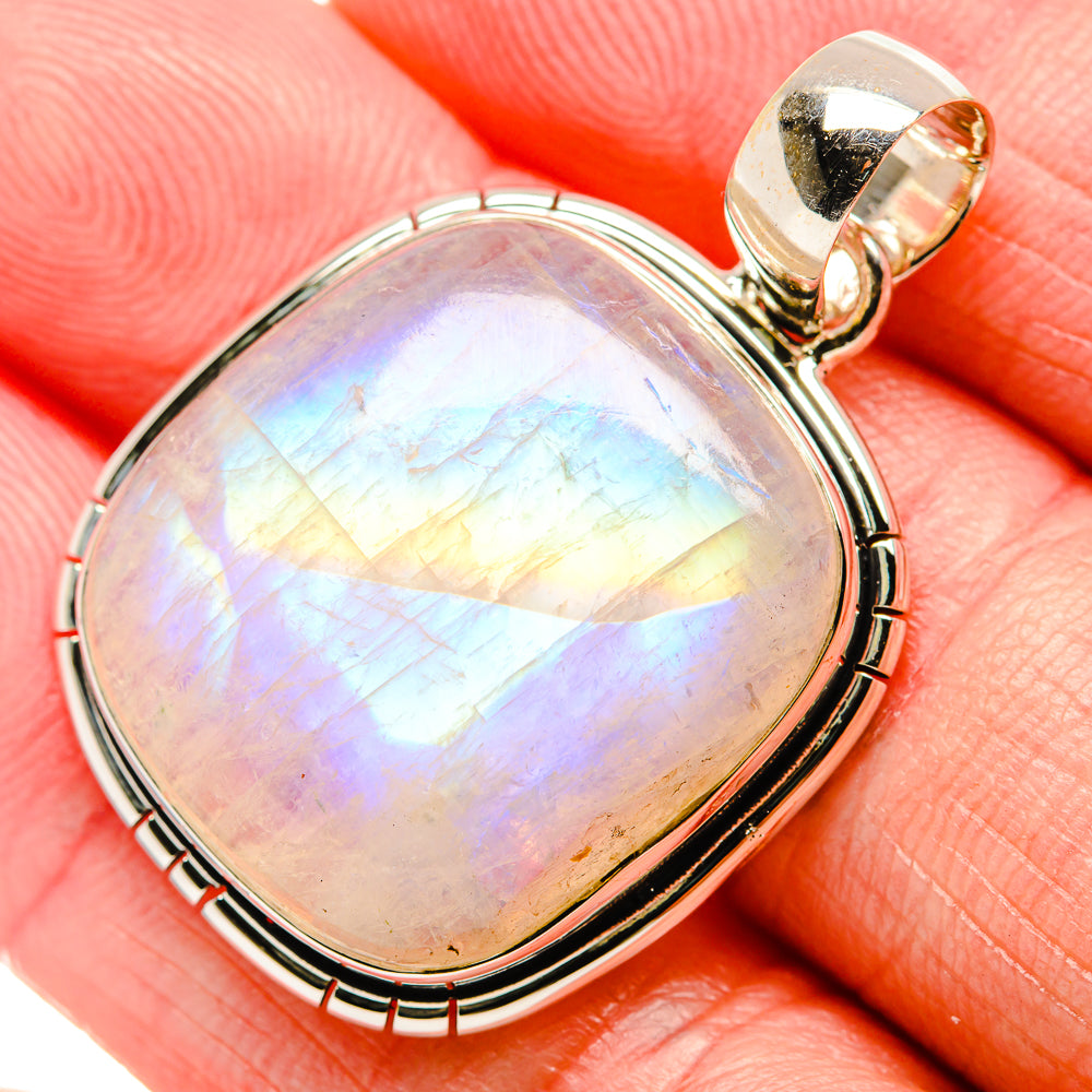Rainbow Moonstone Pendants handcrafted by Anasilvercos - PD35483