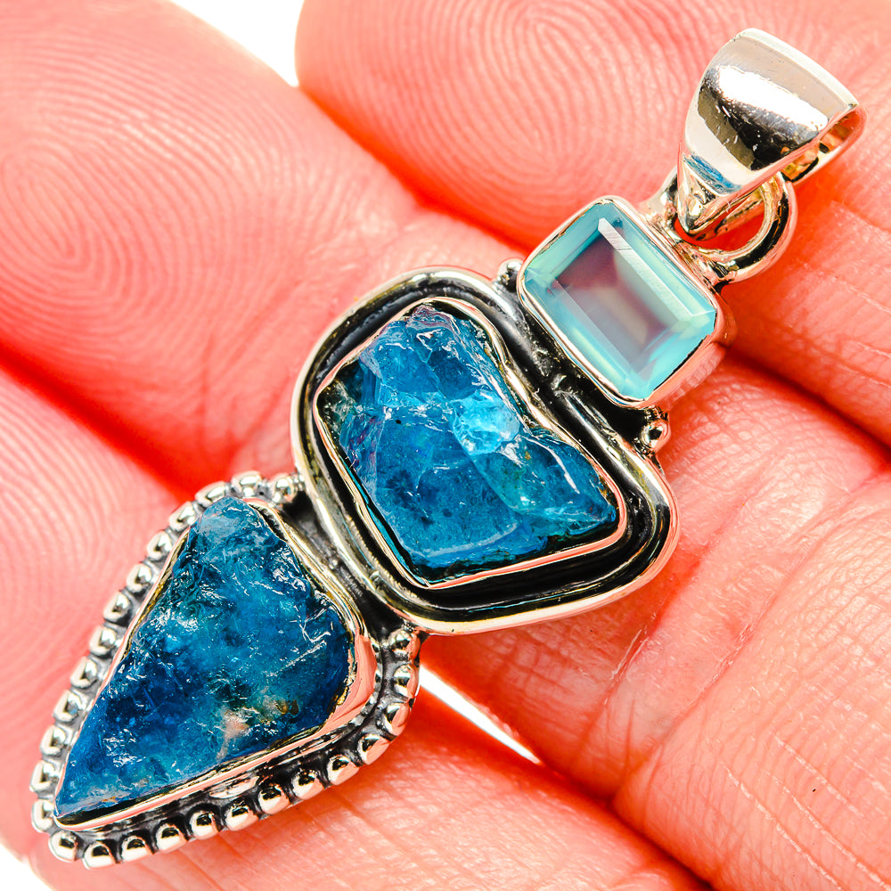 Blue Fluorite Pendants handcrafted by Anasilvercos - PD35489